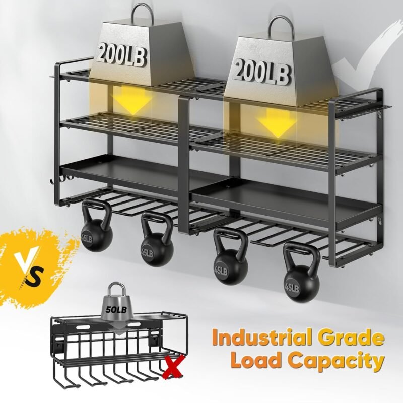 33" Wall Mount Power Tool Organizer - 8 Drill Holders, 4-Tier Garage Storage