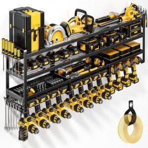 49" Heavy Duty Power Tool Organizer Wall Mount - 600 lb Capacity, 12 Drill Holder