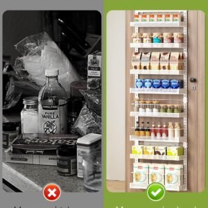 71ufubLzu-L._AC_SL1500_.jpg 8-Tier Over-the-Door Pantry Organizer – Large Wall-Mount Spice & Storage Rack, 2-in-1 Heavy-Duty Adjustable Metal Baskets