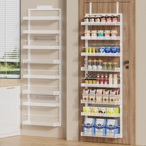 812D3kv6ZiL._AC_SL1500_.jpg 8-Tier Over-the-Door Pantry Organizer – Large Wall-Mount Spice & Storage Rack, 2-in-1 Heavy-Duty Adjustable Metal Baskets