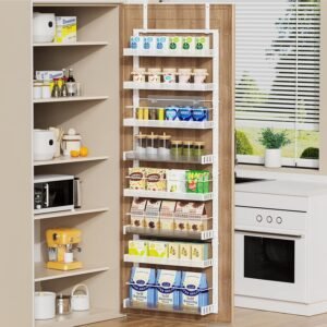 81Xhk36V7L._AC_SL1500_.jpg 8-Tier Over-the-Door Pantry Organizer – Large Wall-Mount Spice & Storage Rack, 2-in-1 Heavy-Duty Adjustable Metal Baskets