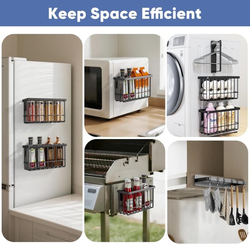 Magnetic Dryer Ball & Lint Bin Holder – Rustproof Metal Basket, Tool-Free Install, Space-Saving Laundry Organizer