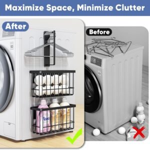 Magnetic Dryer Ball & Lint Bin Holder – Rustproof Metal Basket, Tool-Free Install, Space-Saving Laundry Organizer